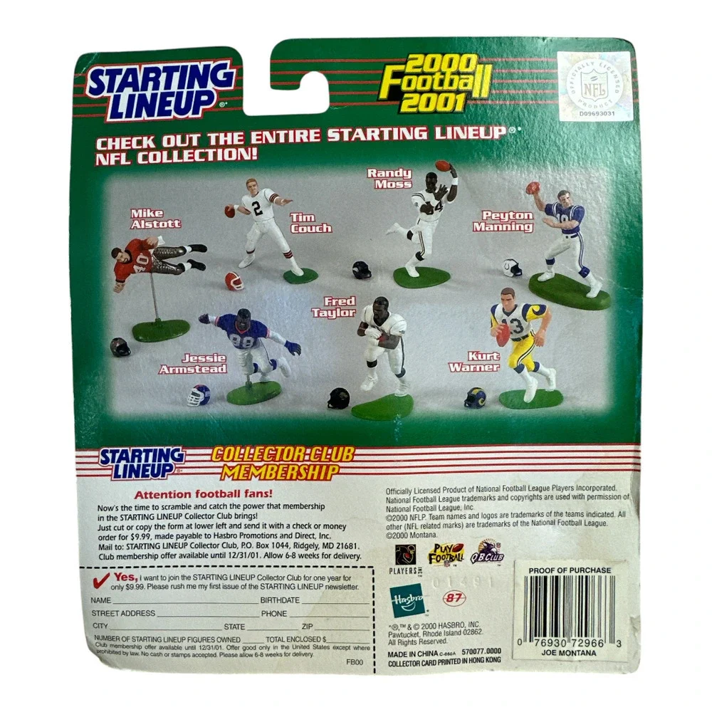 Starting Lineup 2000 NFL Eliot Joe Montana San Francisco 49ers Legend HOF
